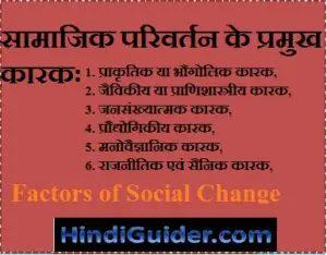 Read more about the article सामाजिक परिवर्तन के प्रमुख कारक | Factors of Social Change in Hindi