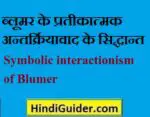 ब्लूमर के प्रतीकात्मक अन्तःक्रियावाद के सिद्धान्त | Symbolic interactionism of Blumer
