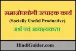 समाजोपयोगी उत्पादक कार्य, अर्थ एवं आवश्यकता | Socially Useful Productive Work in Hindi